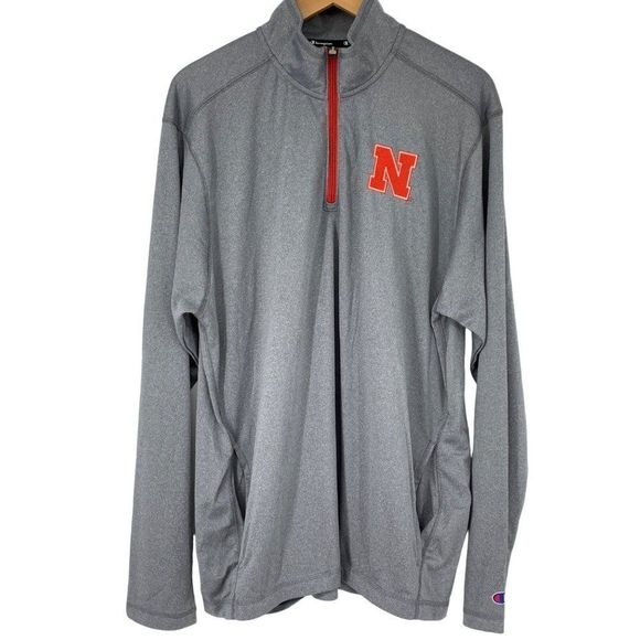 Champion 1/4 Zip knit top 2XL Nebraska Huskers Shirt Athletic Mens 3699 Pullover - Picture 1 of 7